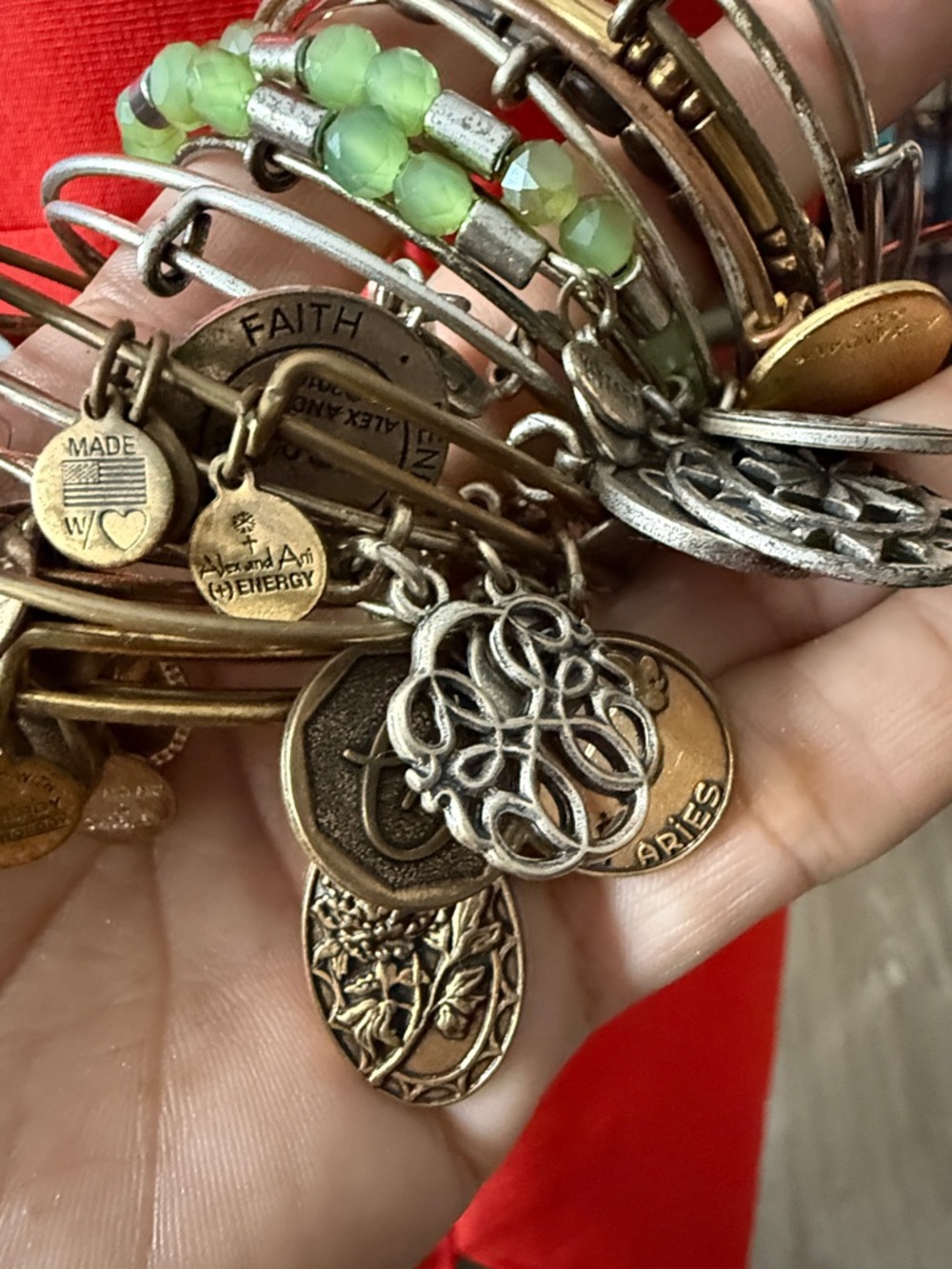 ALEX and ANI 5/25 or $8 Each Vintage Mixed Gold Silver Rose Charm Bracelets - Picture 7 of 8